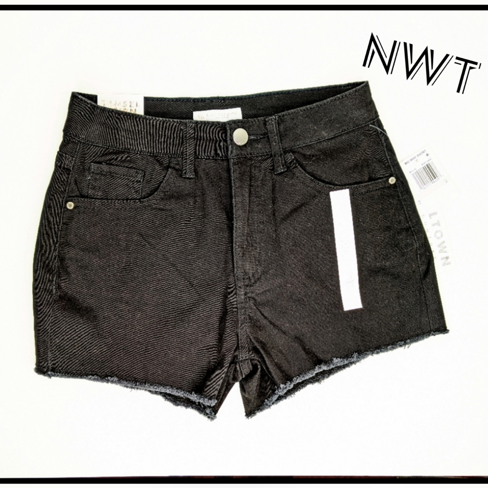 Tinseltown‎ denim couture frayed hem black shorts